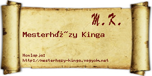 Mesterházy Kinga névjegykártya